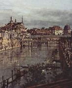 Ansicht von Dresden, Der alte Wassergraben des Zwingers, von der Orangerie Richtung Stadt aus gesehen